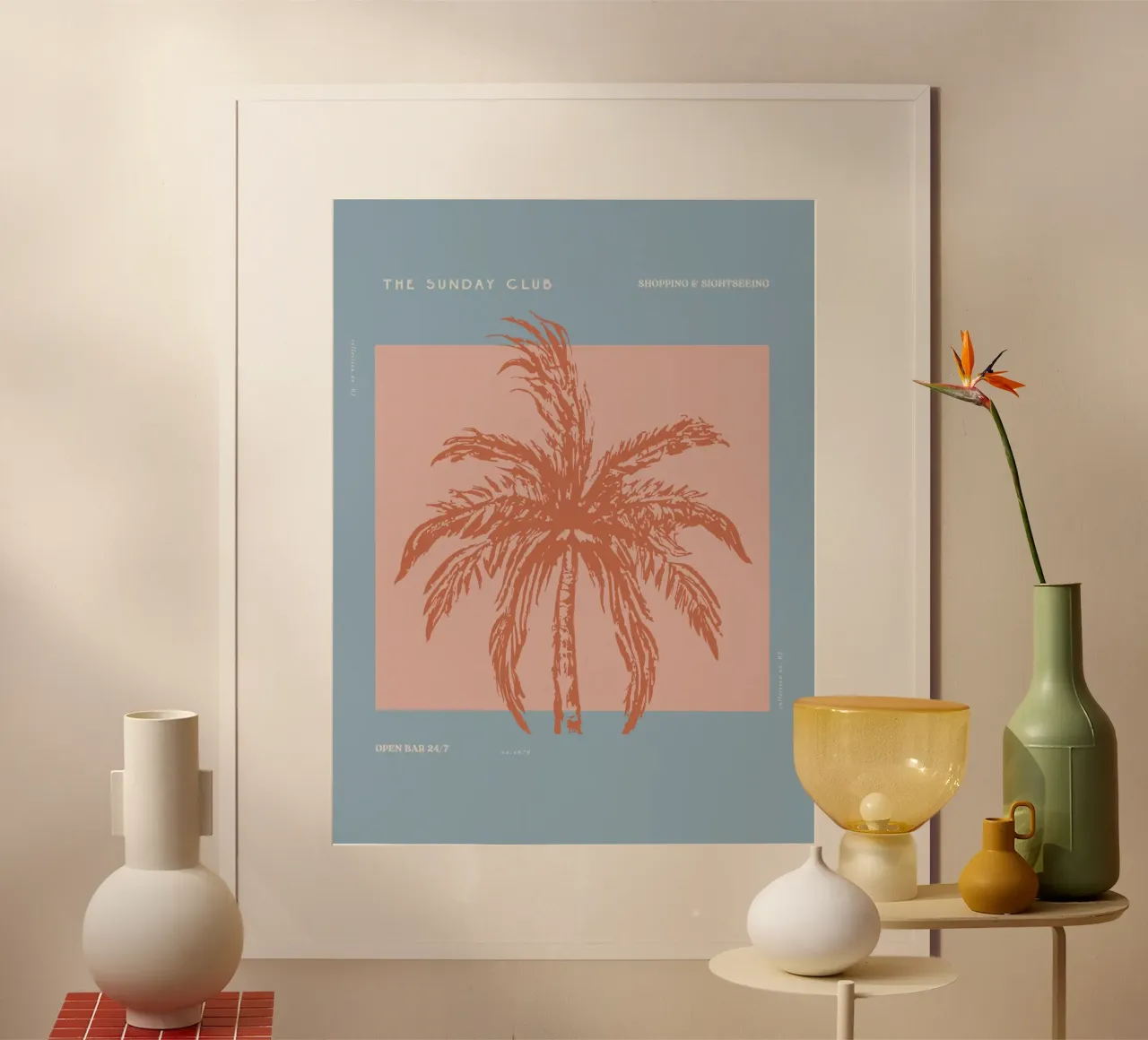 The Sunday Club No 23 poster con telaio in plastica da treechild