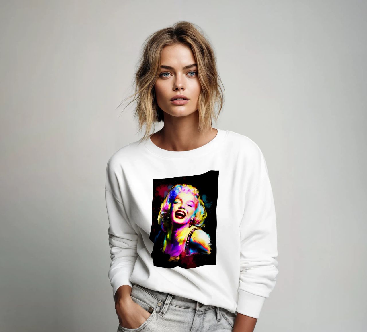 Marilyn Monroe astratto colorato pop art felpa da Hantamrata