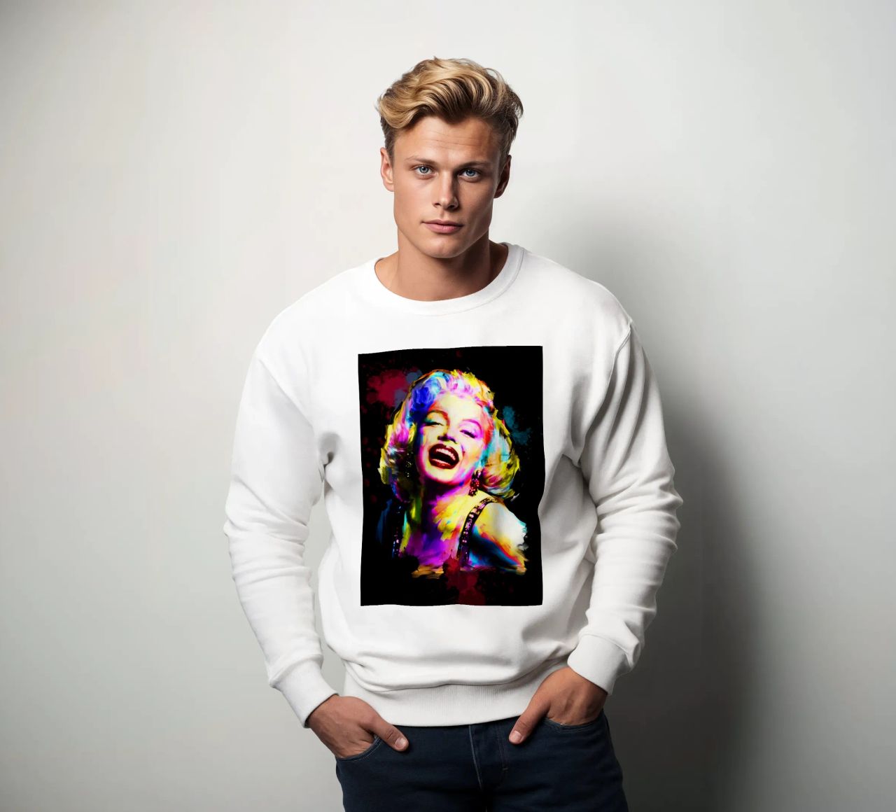Marilyn Monroe astratto colorato pop art felpa da Hantamrata