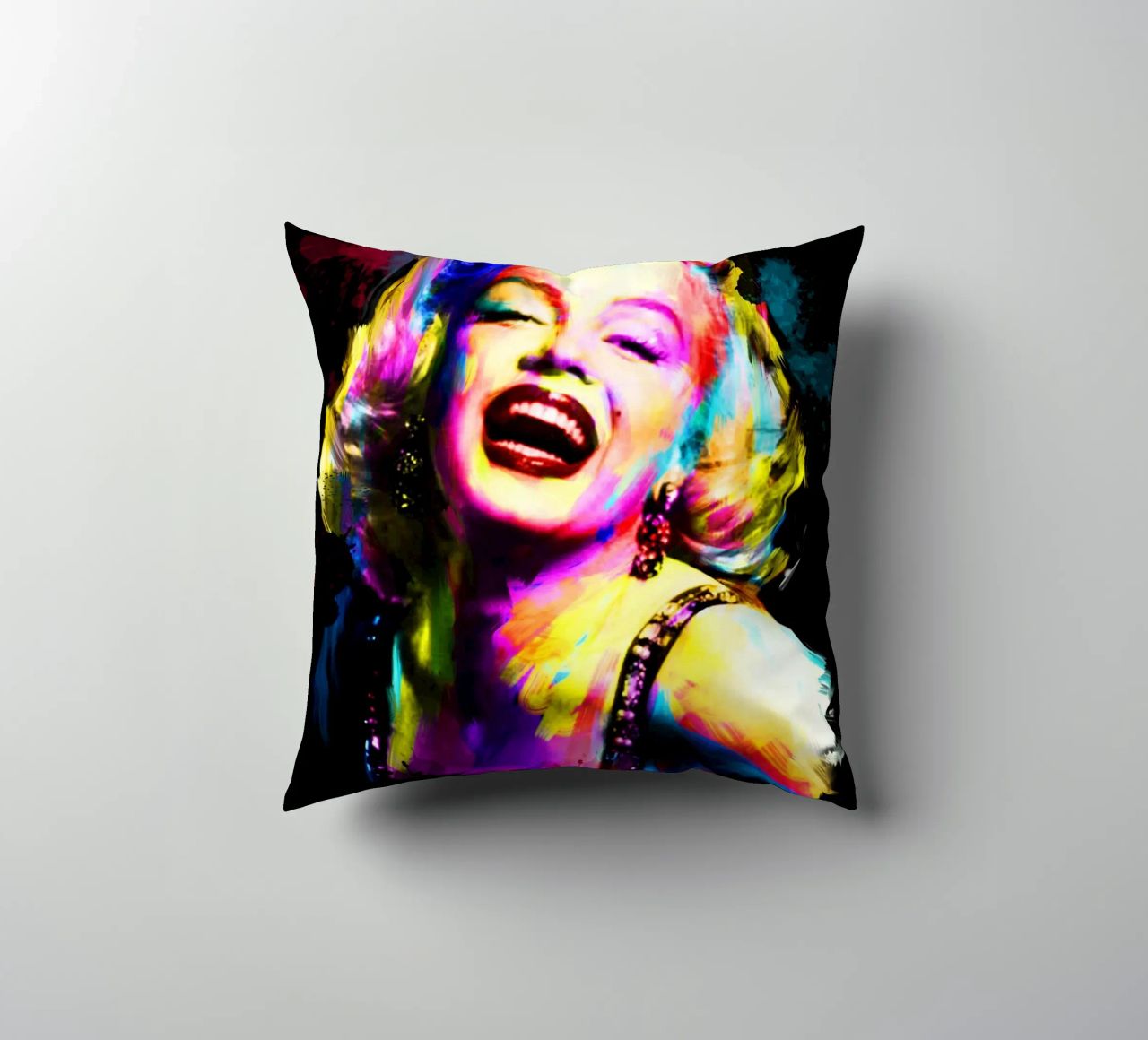 Marilyn Monroe astratto colorato pop art cuscino da Hantamrata