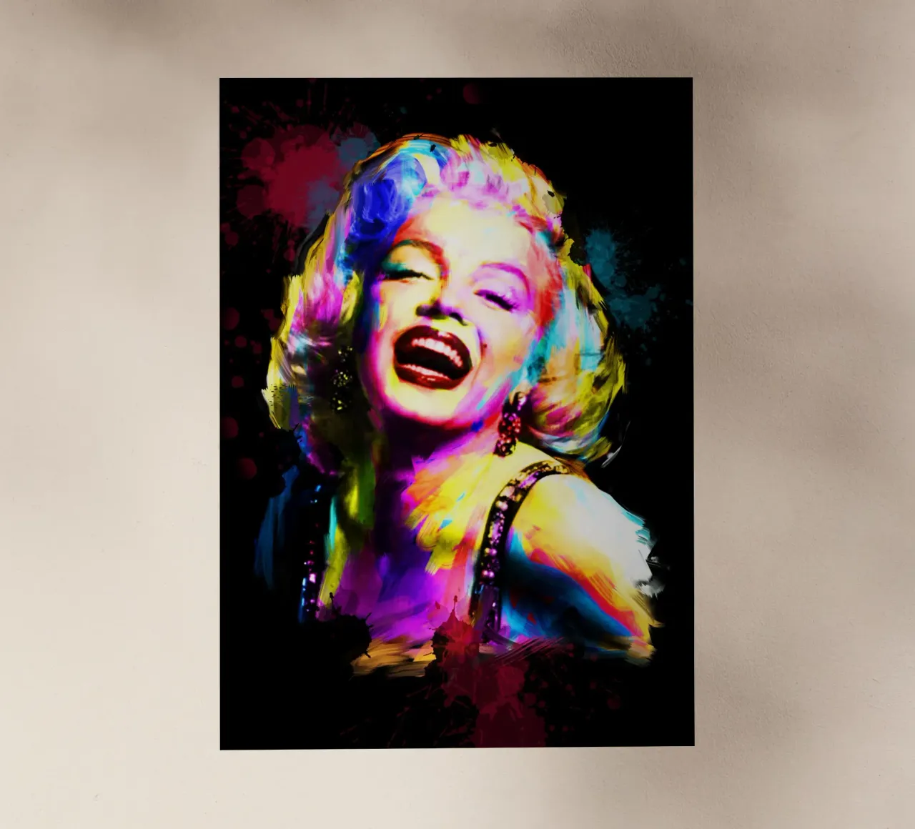 Marilyn Monroe abstrait pop art coloré film rétro-éclairé de Hantamrata