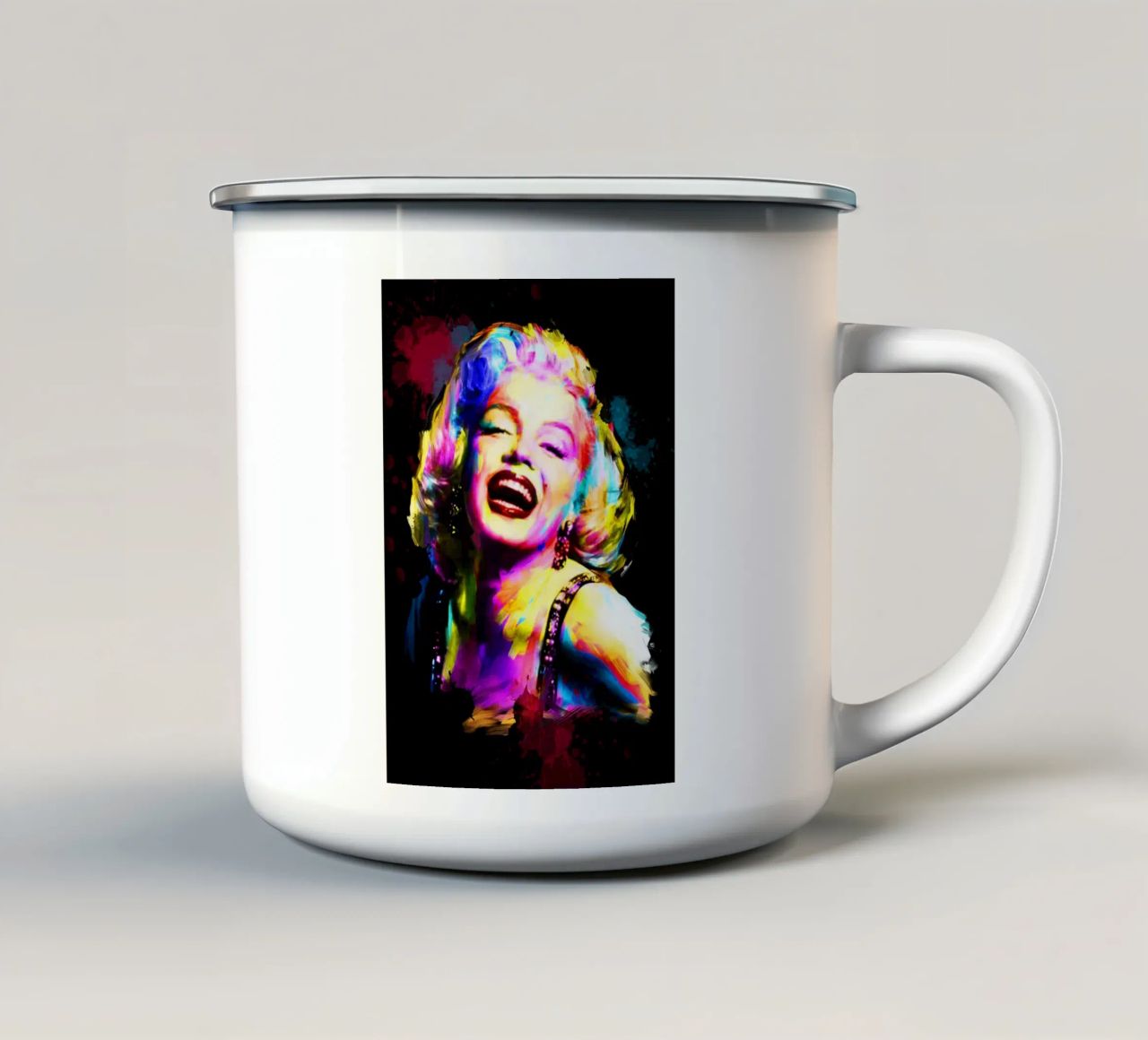Marilyn Monroe astratto colorato pop art tazza in smalto da Hantamrata