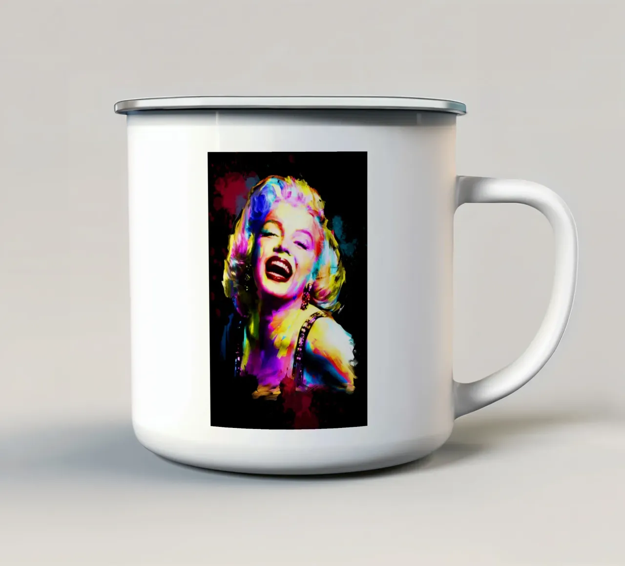 Marilyn Monroe astratto colorato pop art tazza in smalto da Hantamrata