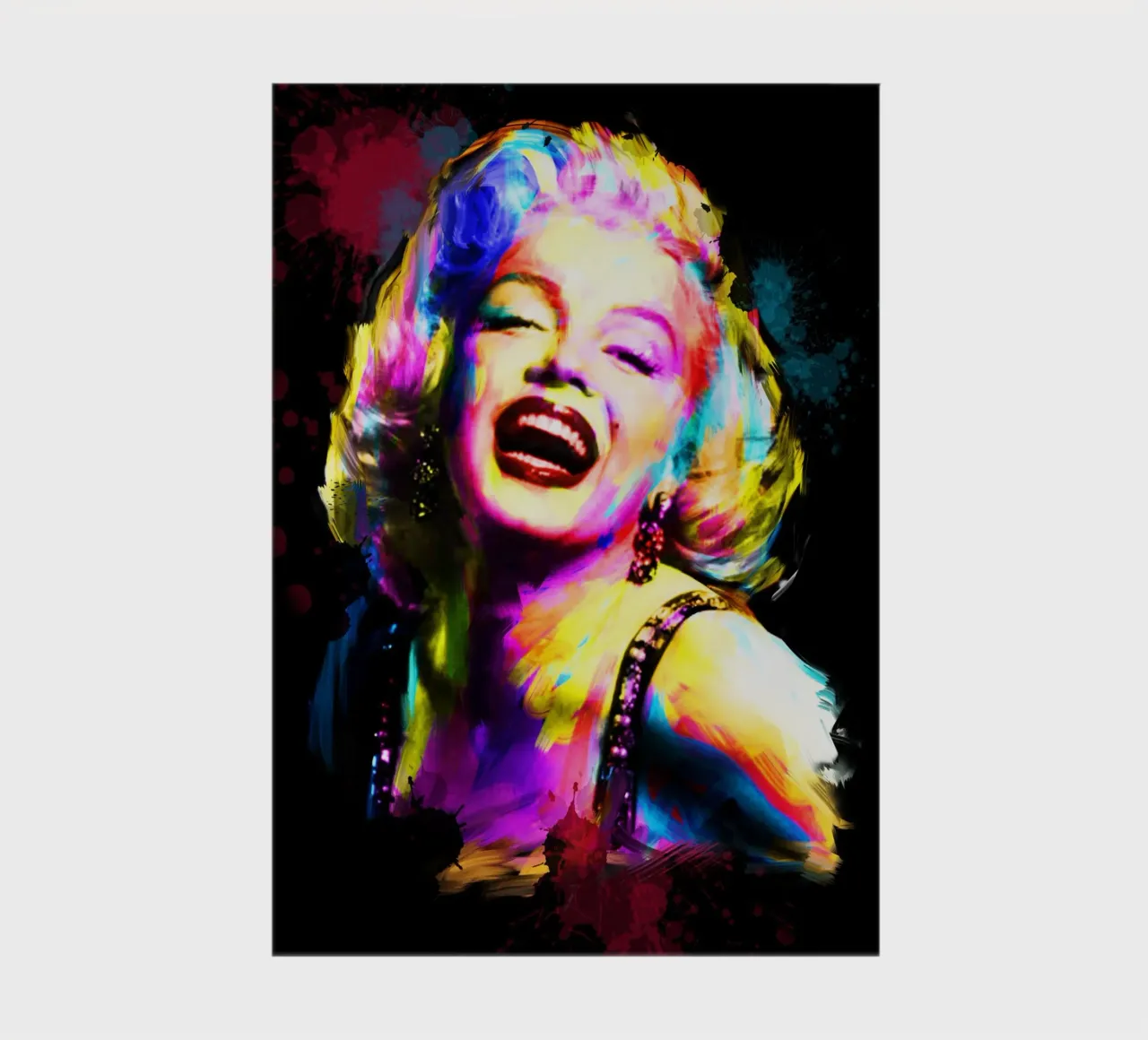 Marilyn Monroe abstract colorful pop art notebook by Hantamrata