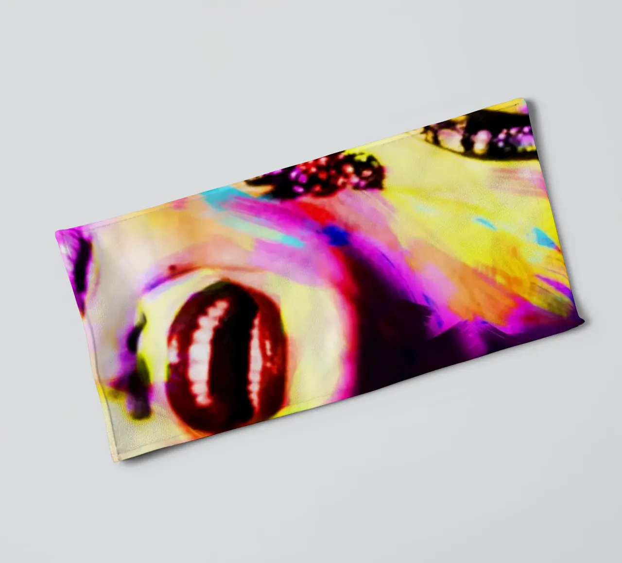 Marilyn Monroe abstract colorful pop art towel by Hantamrata