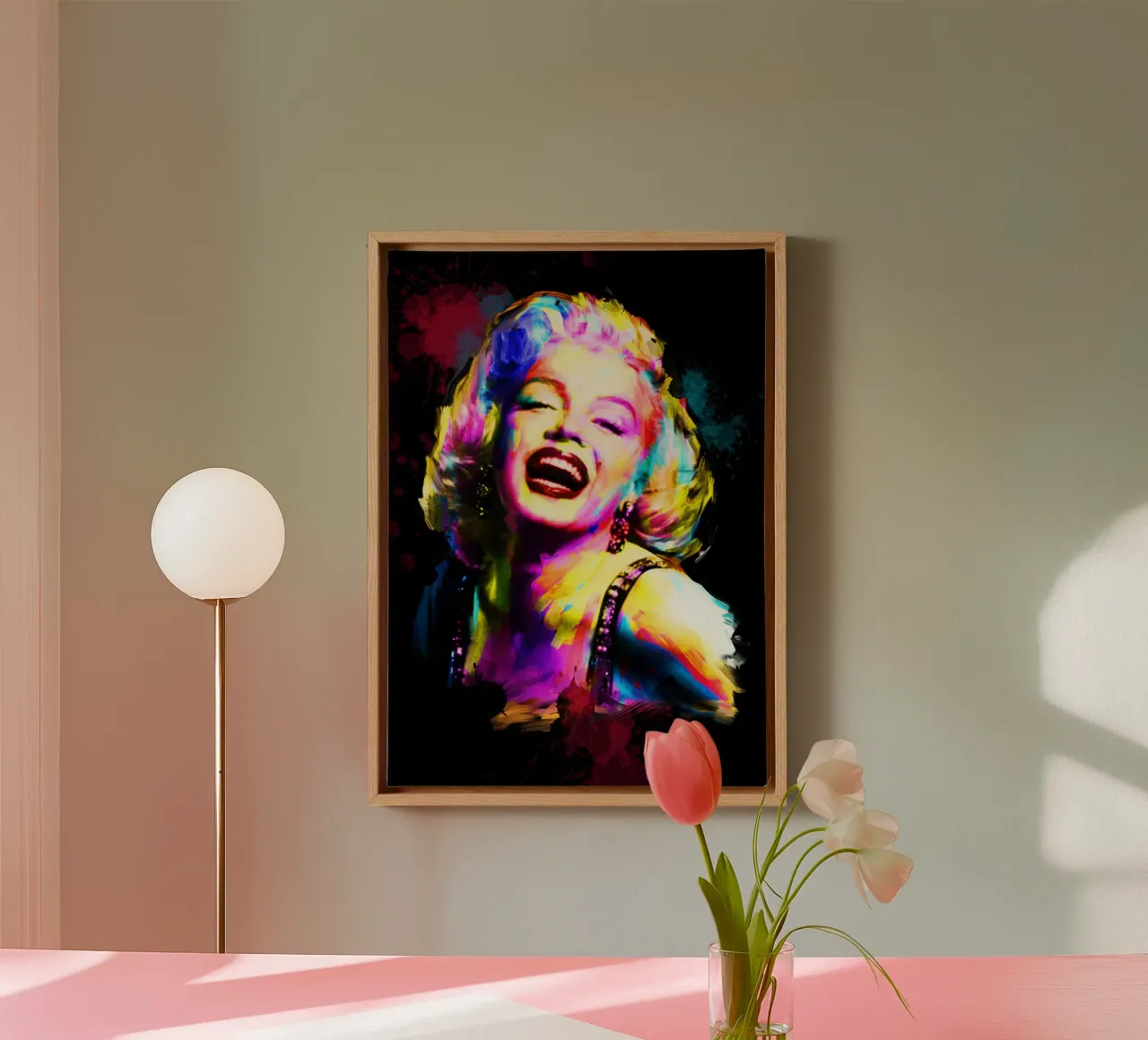 Marilyn Monroe abstract colorful pop art canvas by Hantamrata