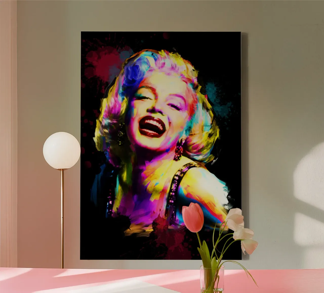 Marilyn Monroe abstract colorful pop art canvas by Hantamrata
