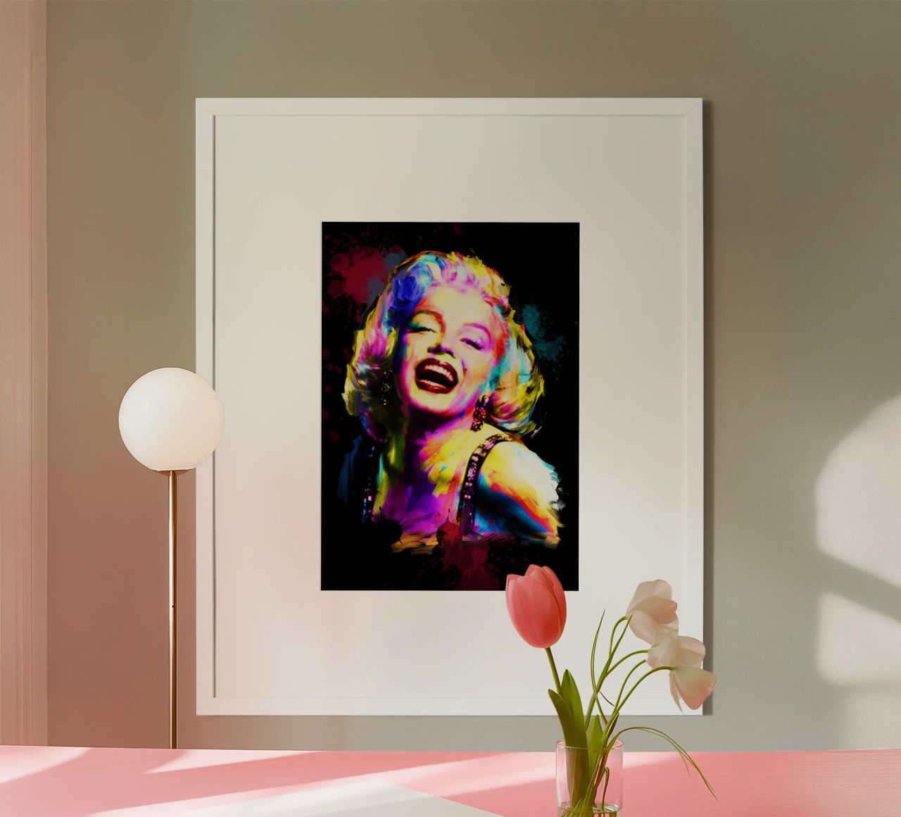 Marilyn Monroe astratto colorato pop art poster da Hantamrata