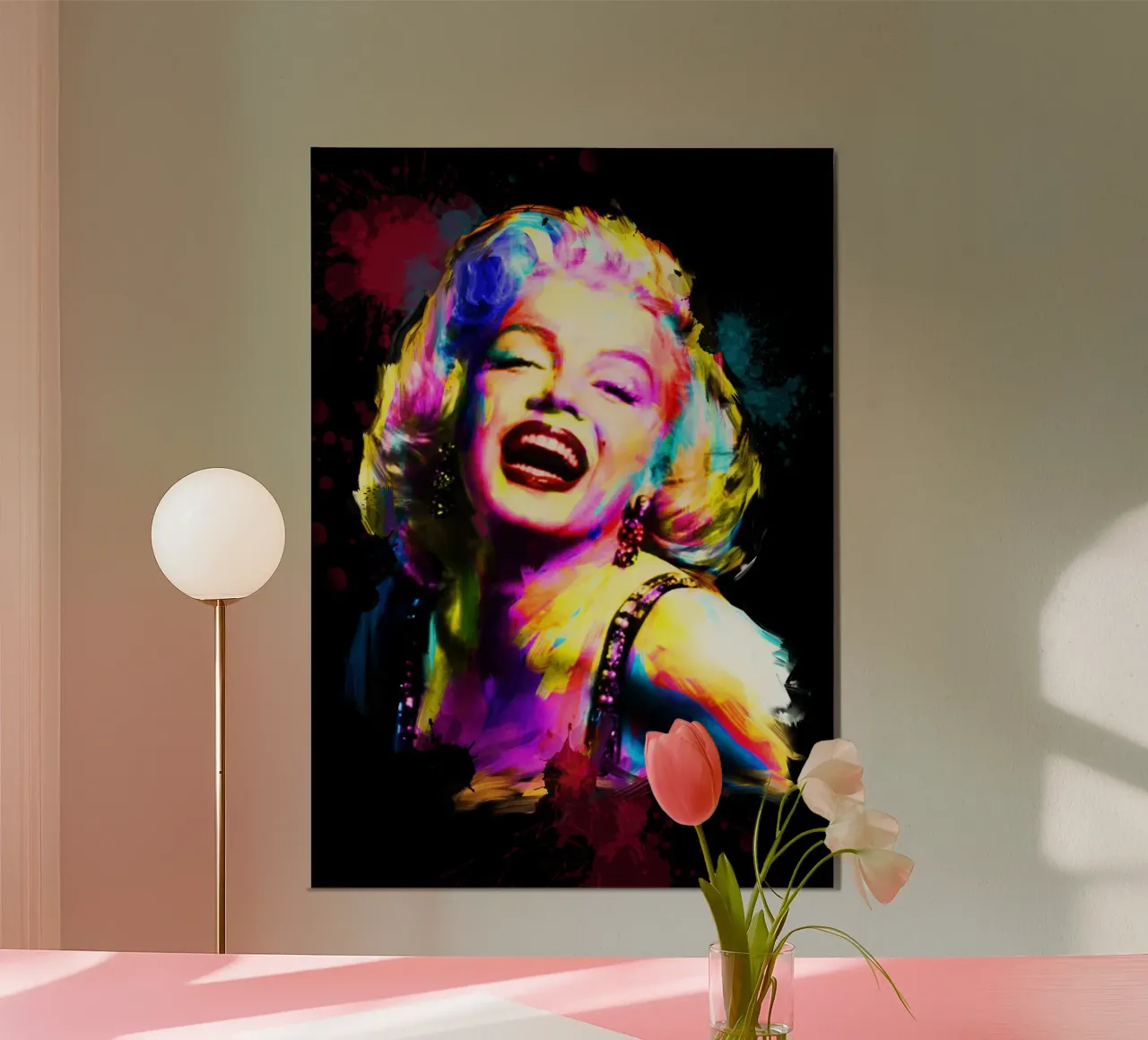 Marilyn Monroe abstract colorful pop art poster by Hantamrata