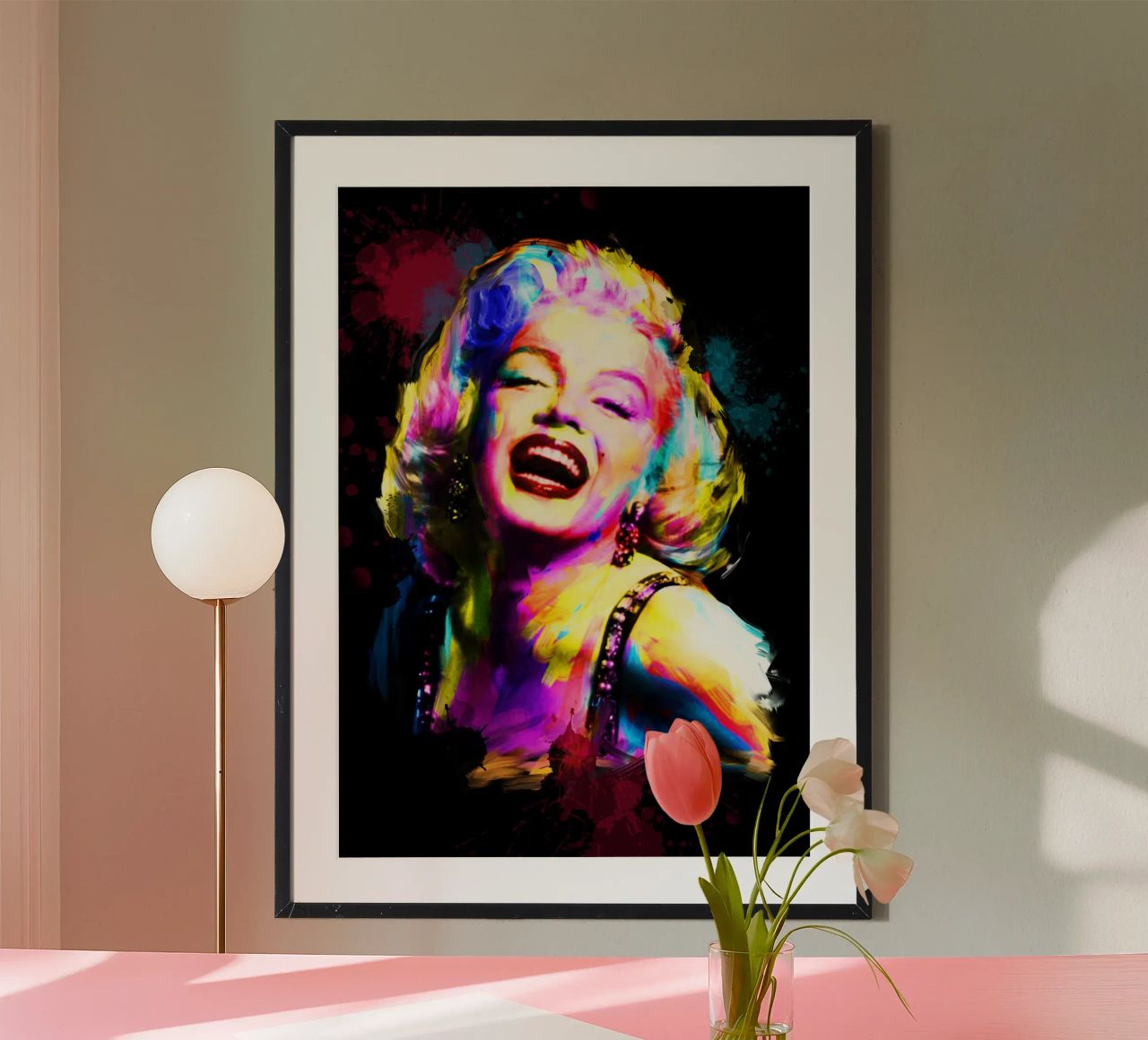 Marilyn Monroe astratto colorato pop art poster da Hantamrata