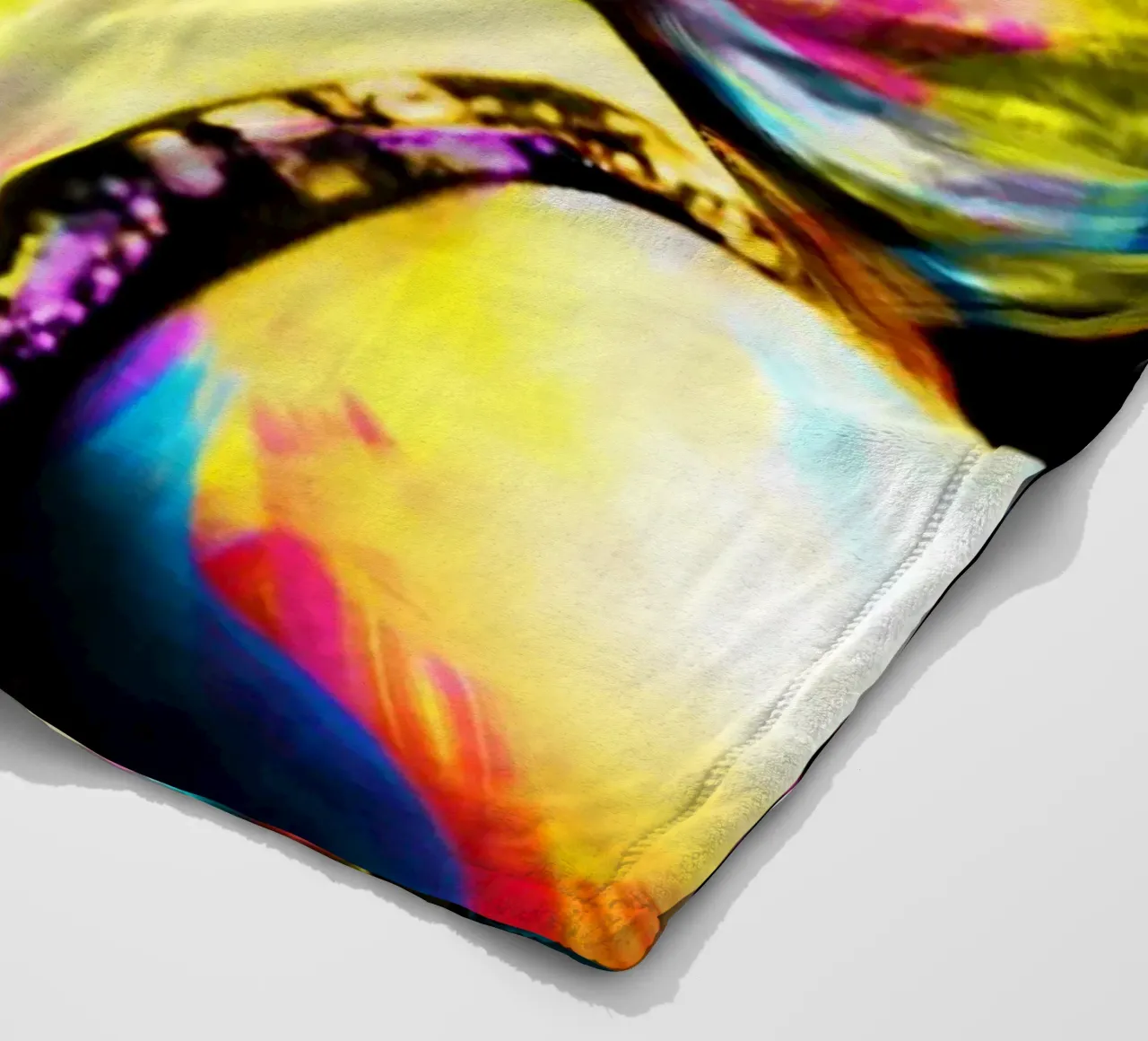 Marilyn Monroe abstract colorful pop art fleece blanket by Hantamrata