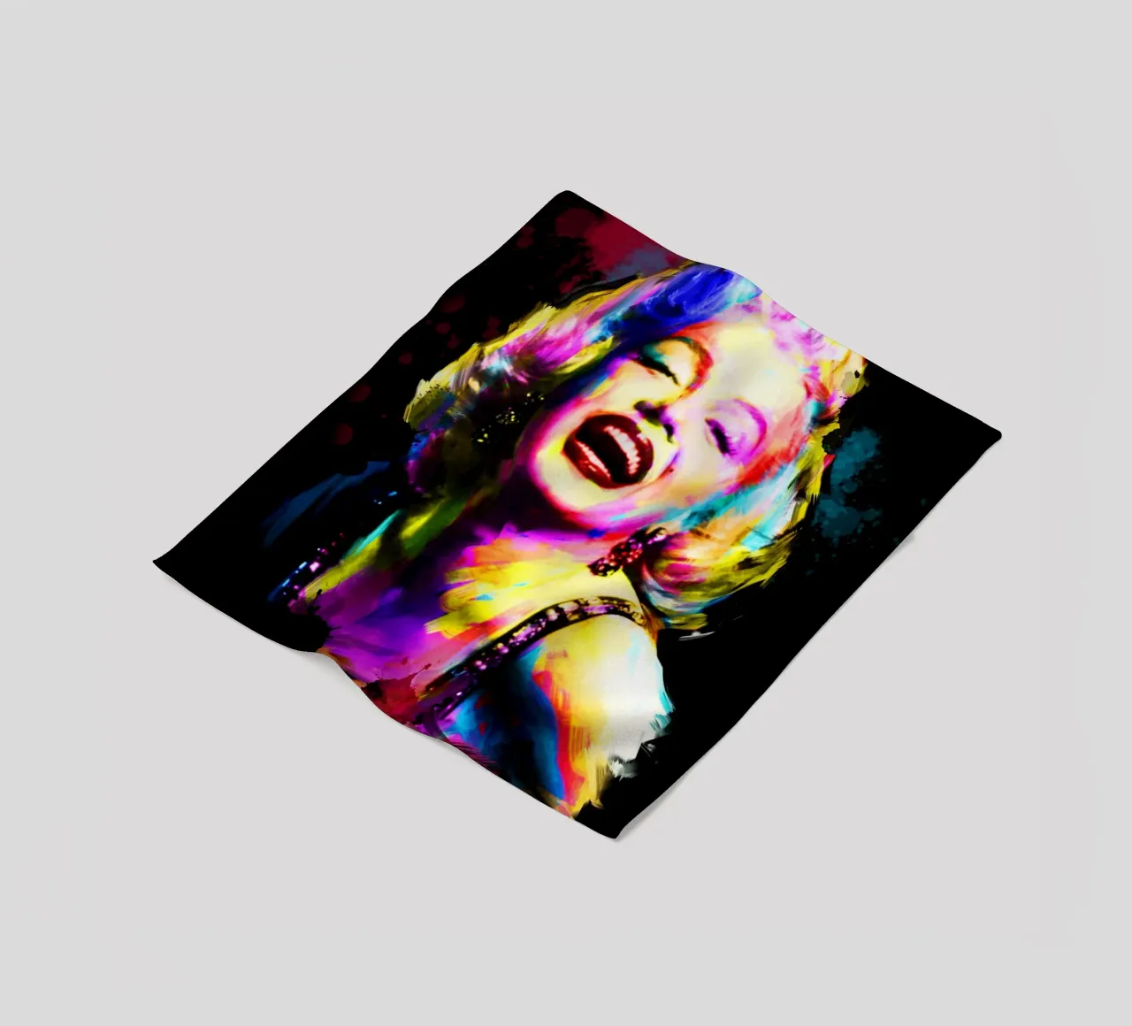 Marilyn Monroe abstract colorful pop art fleece blanket by Hantamrata