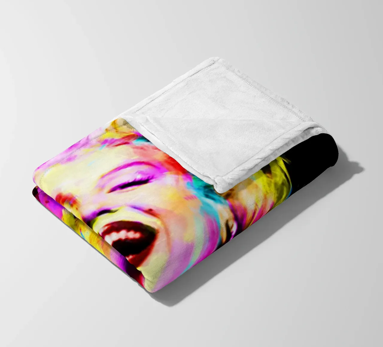 Marilyn Monroe abstract colorful pop art fleece blanket by Hantamrata