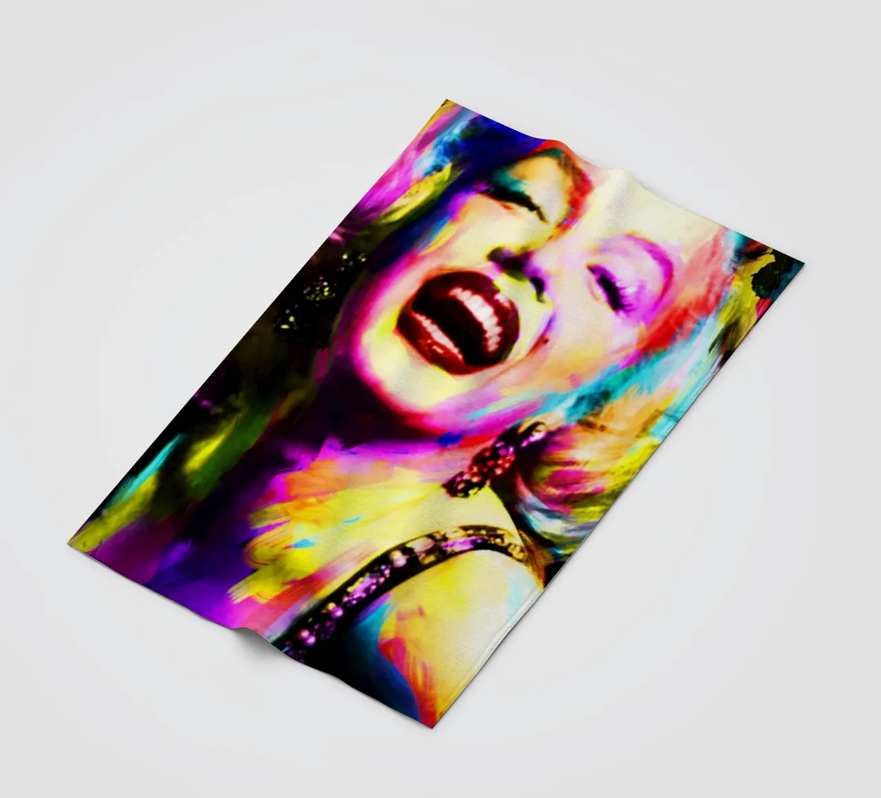 Marilyn Monroe abstract colorful pop art fleece blanket by Hantamrata
