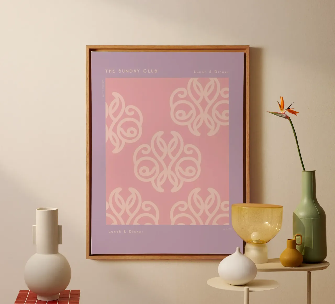 The Sunday Club No 21 canvas met Baklijst van treechild