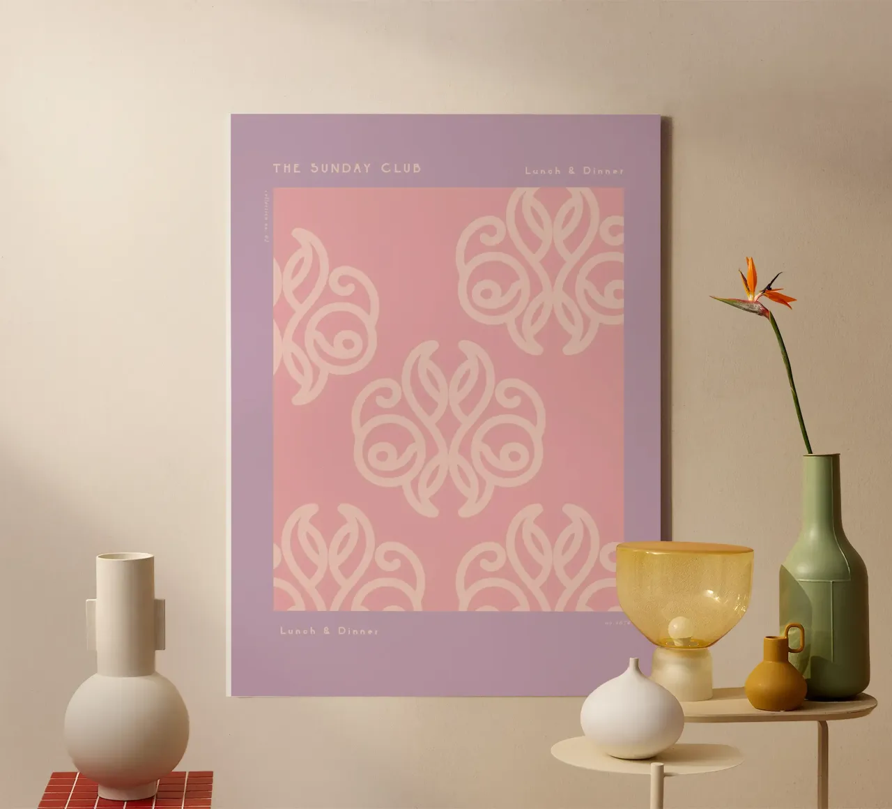 The Sunday Club No 21 canvas met Baklijst van treechild