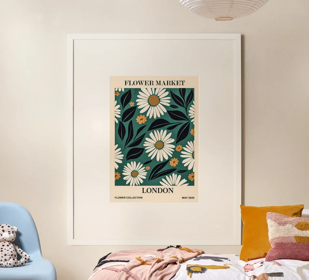 Mercato dei fiori di Londra poster con telaio in plastica da diedrich
