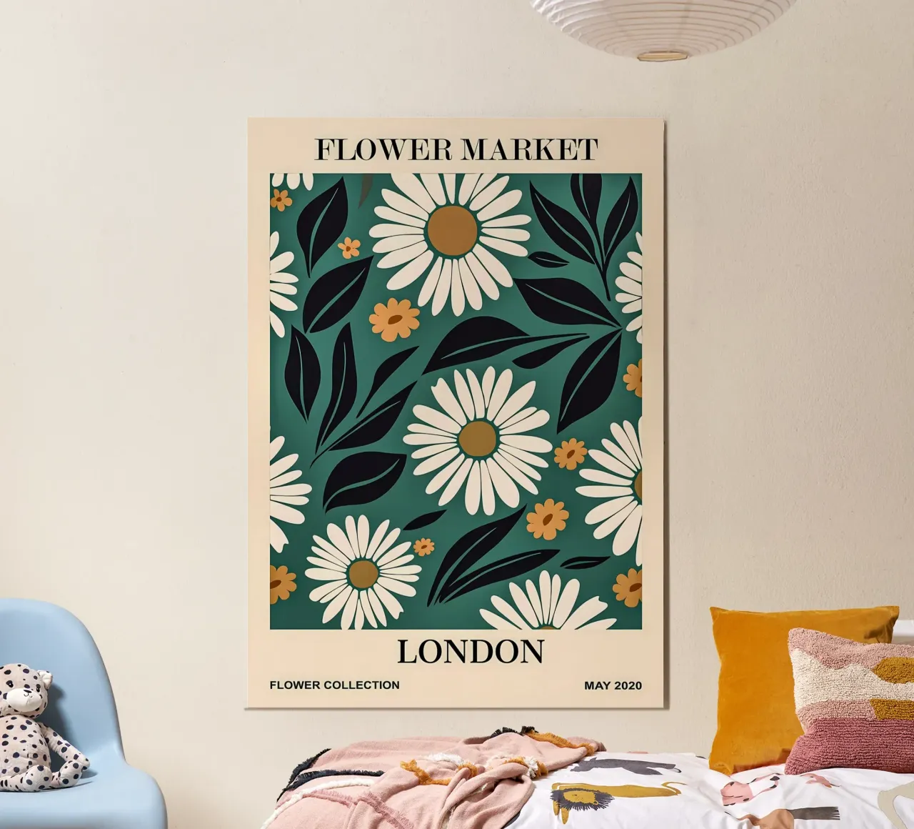 Mercato dei fiori di Londra poster con telaio in plastica da diedrich