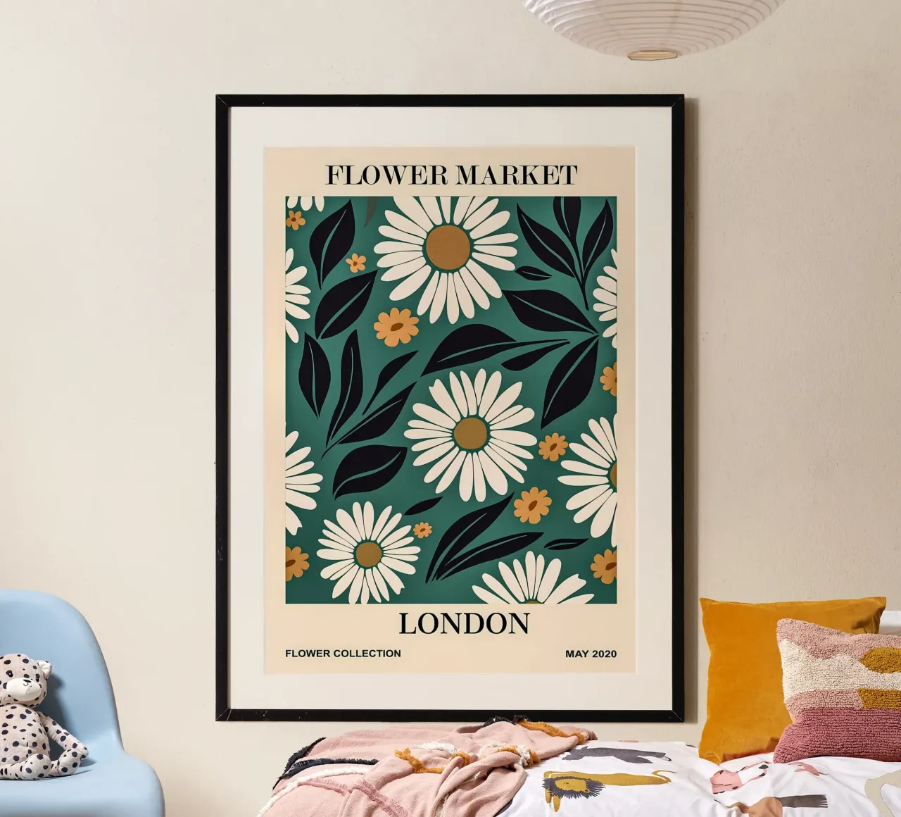 Mercato dei fiori di Londra poster con telaio in plastica da diedrich