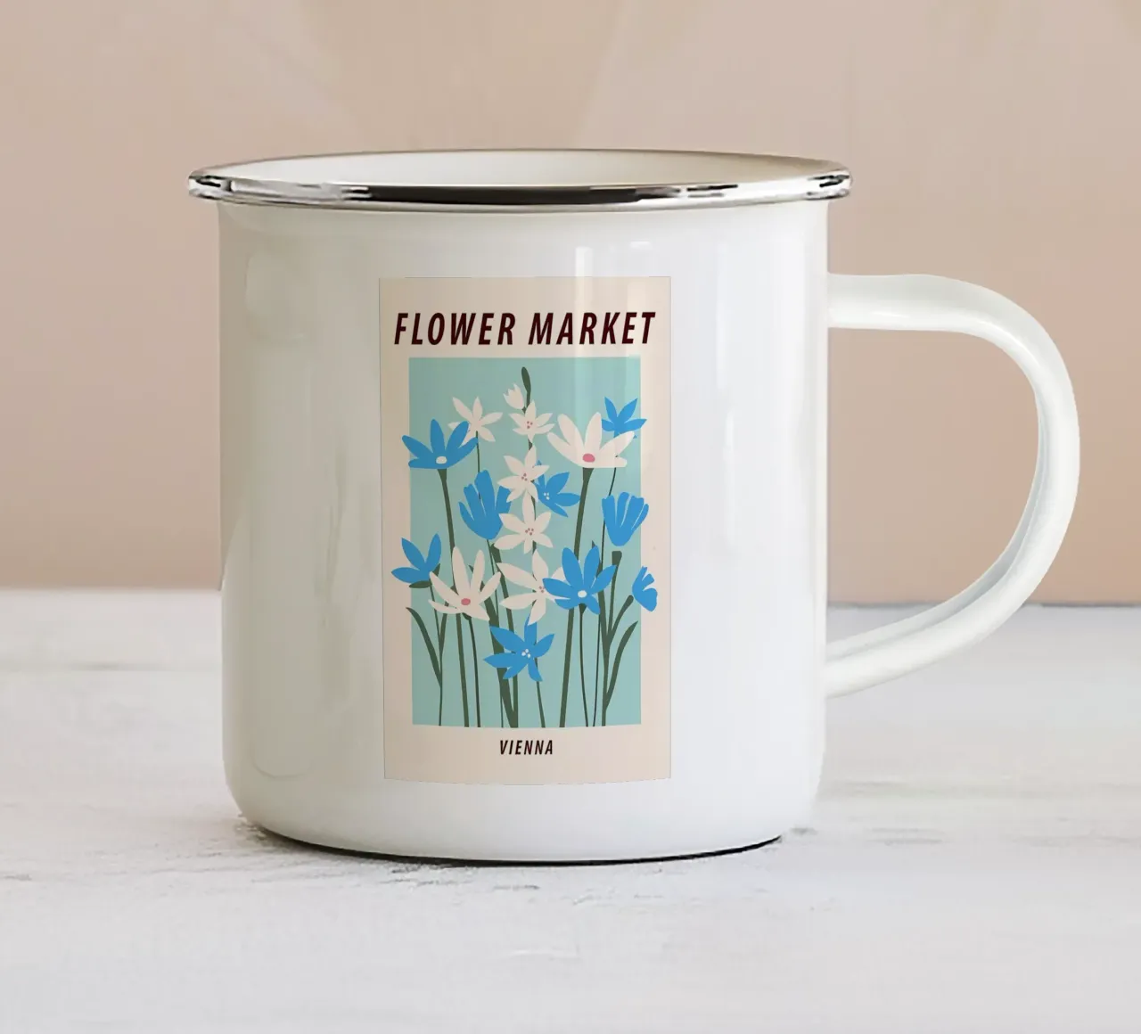 Mercato dei fiori di Vienna tazza in smalto da diedrich