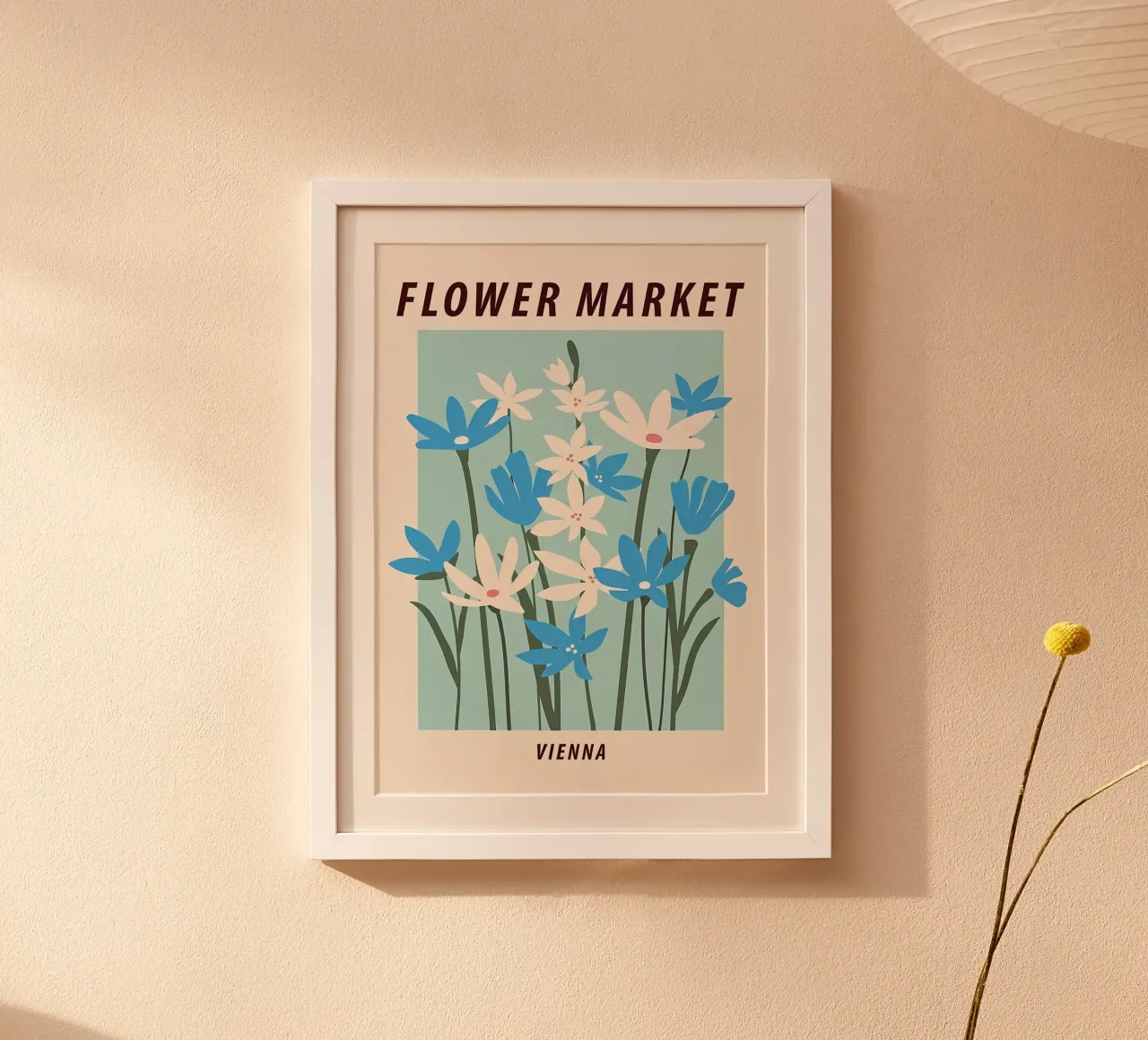 Mercato dei fiori di Vienna poster con telaio in plastica da diedrich