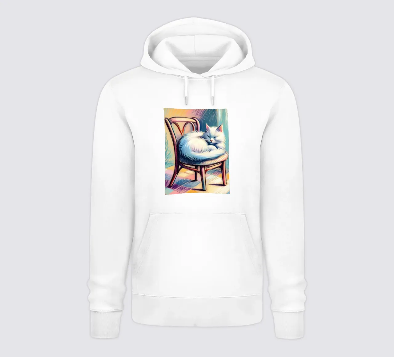 GATTO SULLA SEDIA CHE DORME felpa con cappuccio da ARTOMATIC