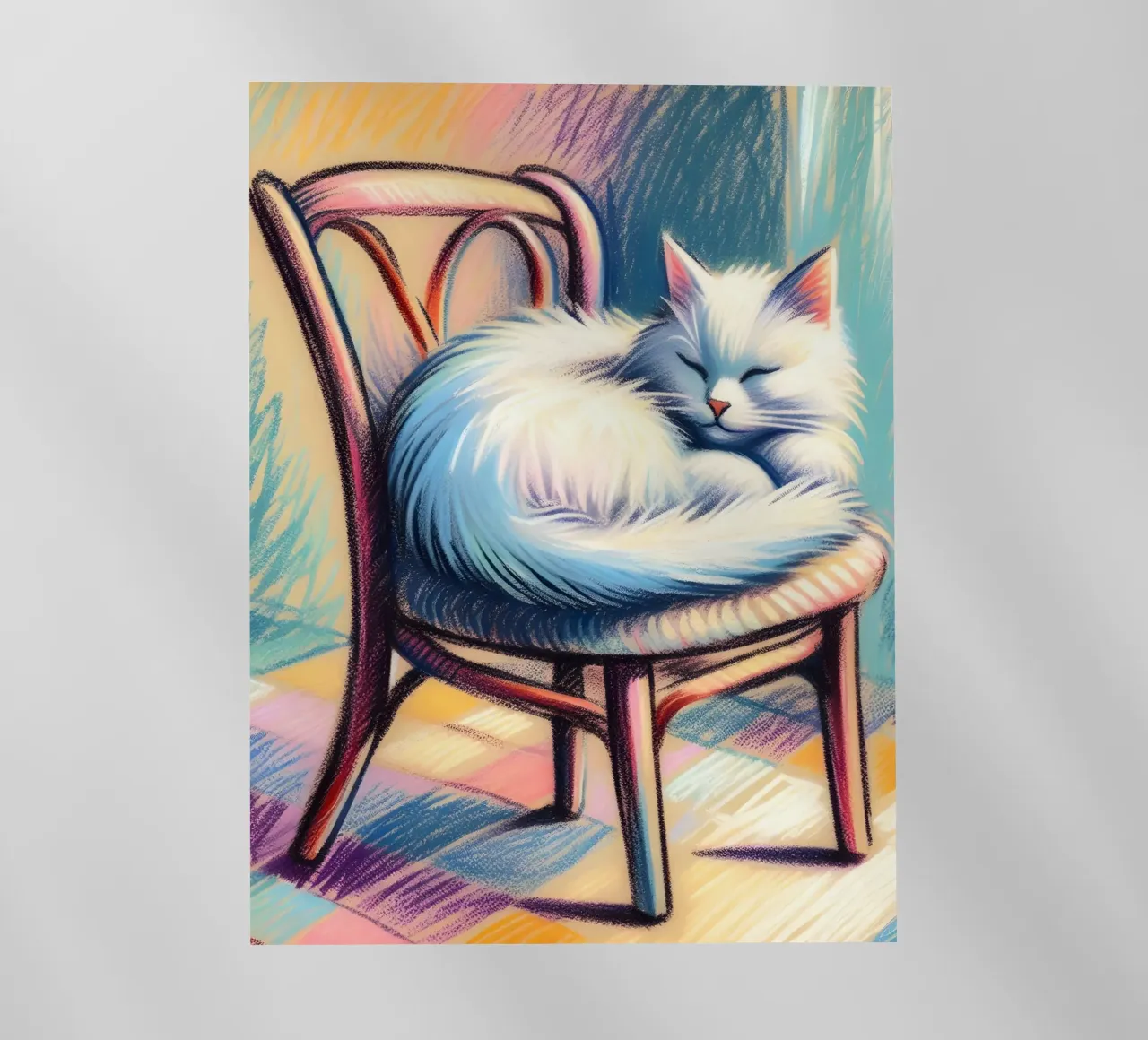 GATTO SULLA SEDIA CHE DORME pellicola backlit da ARTOMATIC