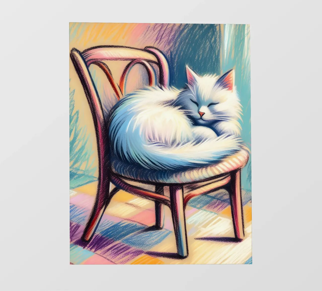 GATTO SULLA SEDIA CHE DORME pellicola backlit da ARTOMATIC
