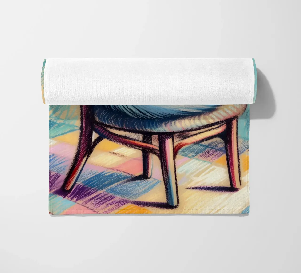 GATTO SULLA SEDIA CHE DORME telo mare da ARTOMATIC
