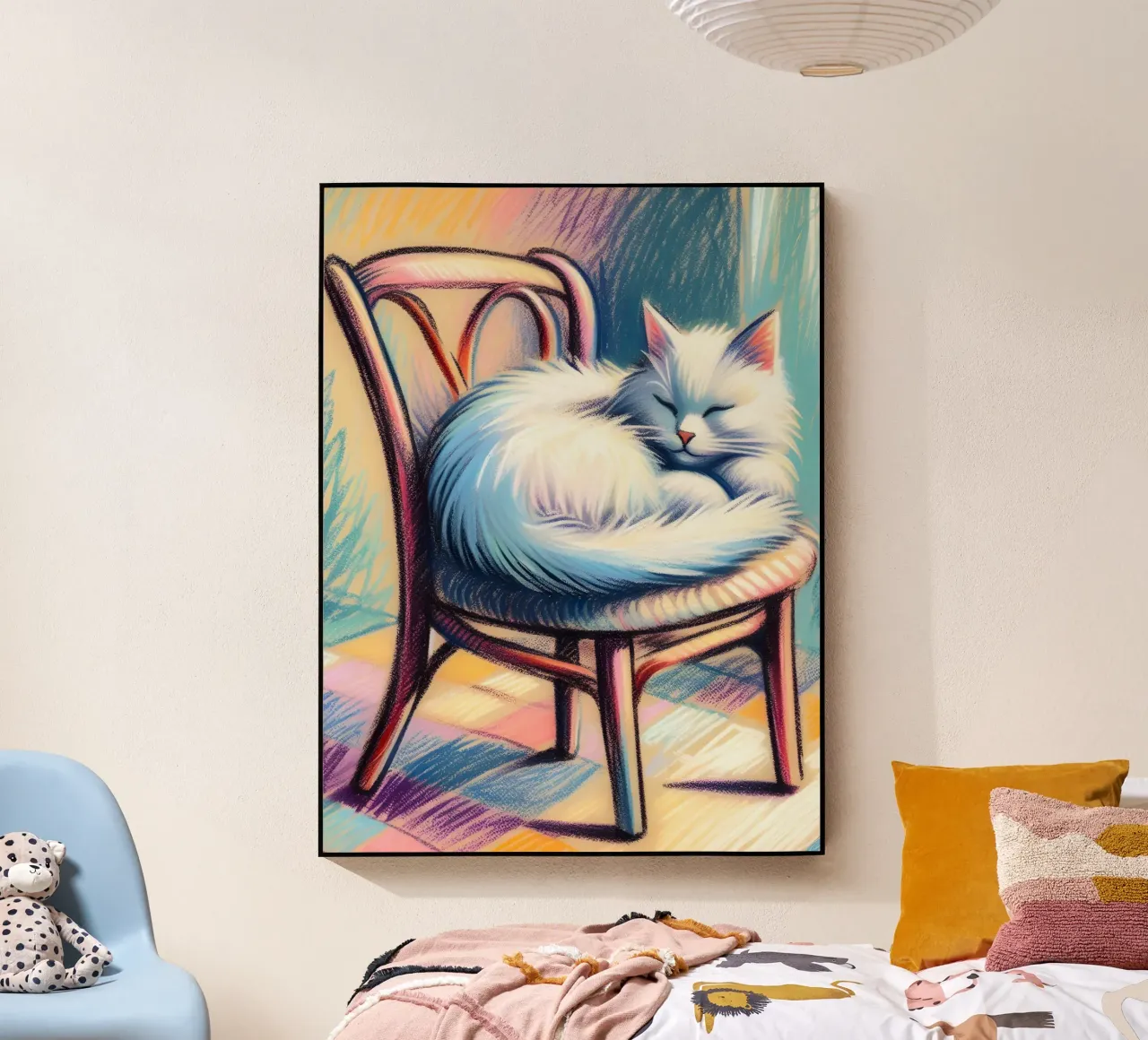 GATTO SULLA SEDIA CHE DORME plexiglass da ARTOMATIC