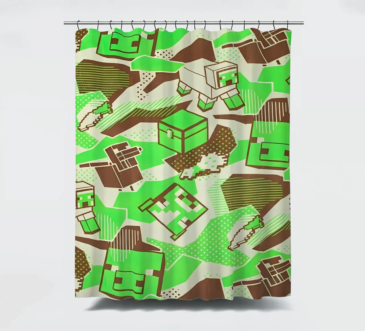 Minecraft shower curtain by Ngamino