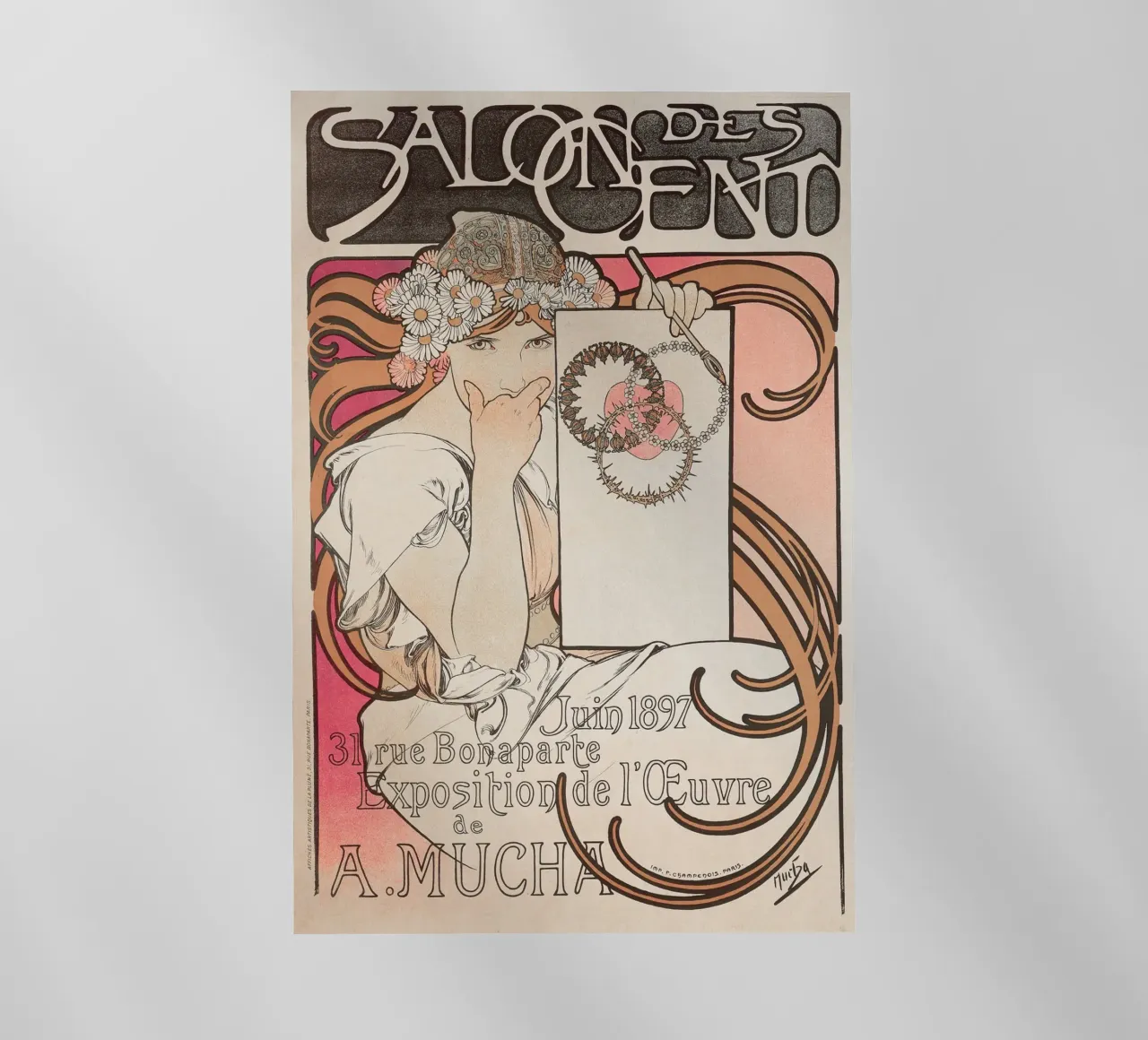 Alfons Mucha - Mostra Salon des Cents pellicola backlit da Old Masters