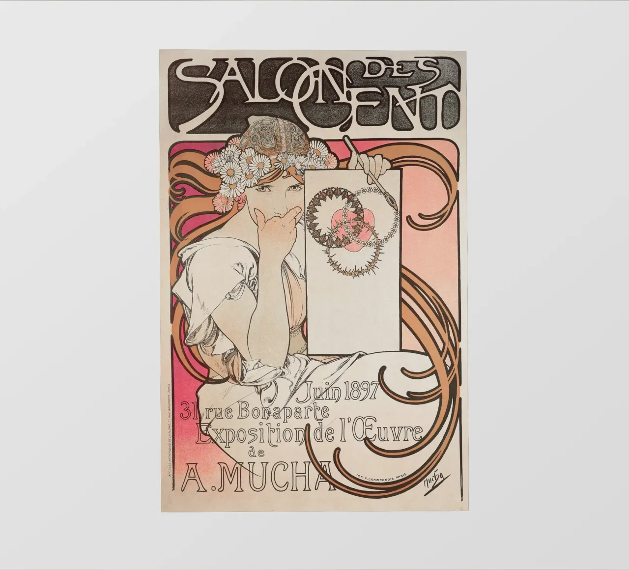 Alfons Mucha - Mostra Salon des Cents telo in pvc da Old Masters