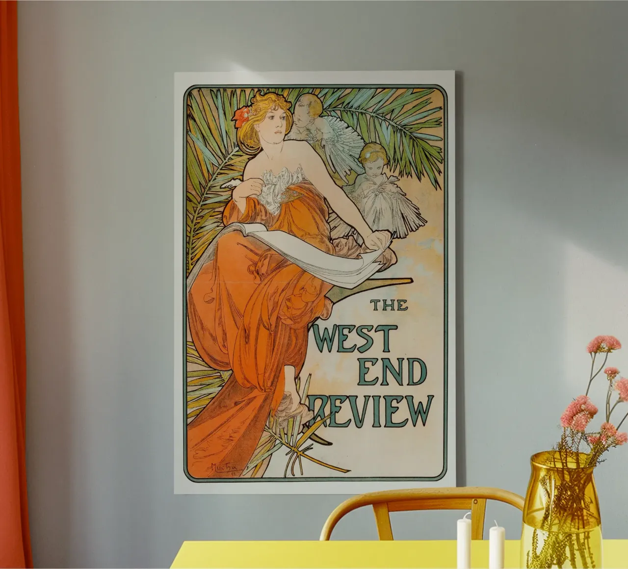 Alfons Mucha - La rassegna Westend tela con Cornice a cassetta da Old Masters