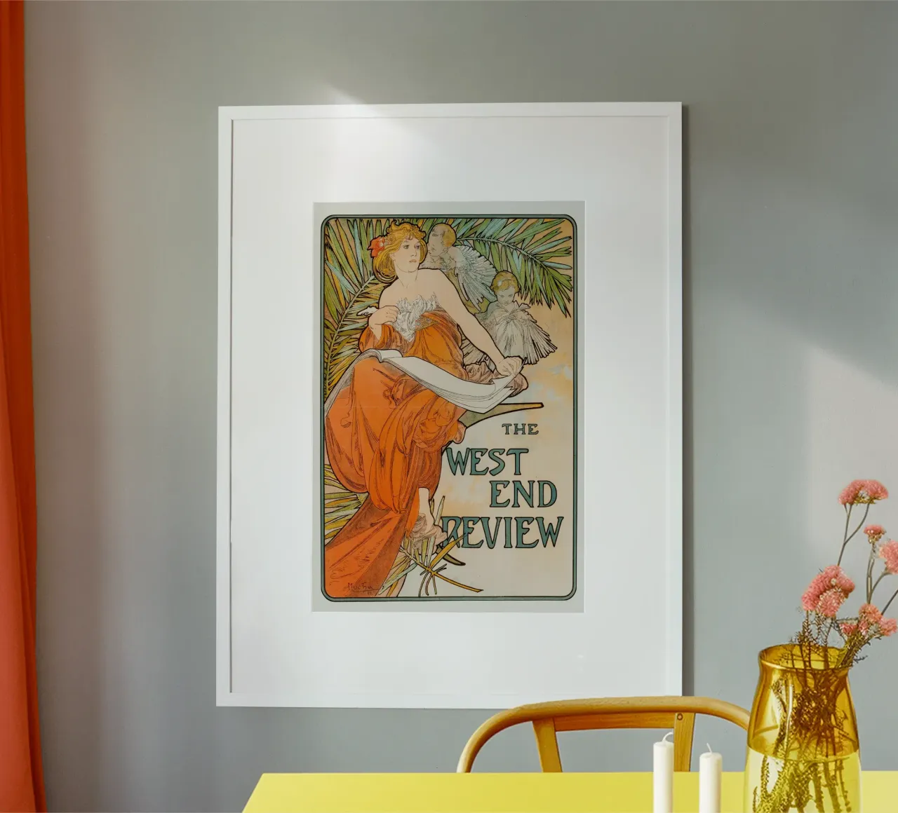 Alfons Mucha - La rassegna Westend poster con telaio in legno da Old Masters