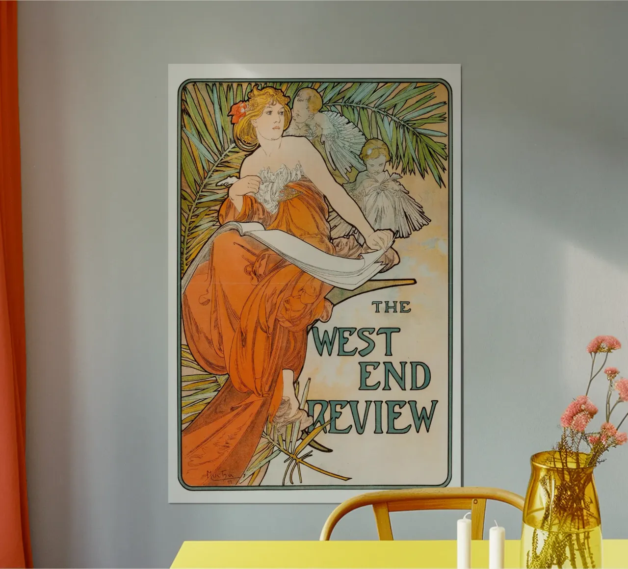 Alfons Mucha - La rassegna Westend poster con telaio in legno da Old Masters
