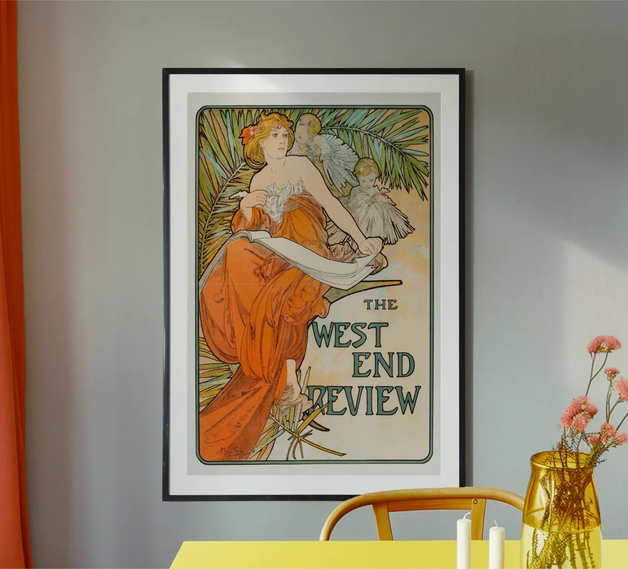 Alfons Mucha - La rassegna Westend poster con telaio in legno da Old Masters