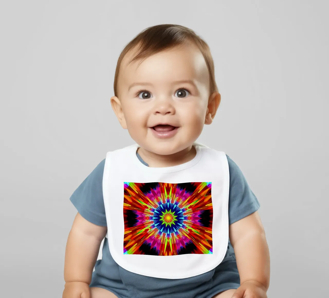 Vibrante design astratto con esplosione radiale di colori bavaglino da DesignDoodle