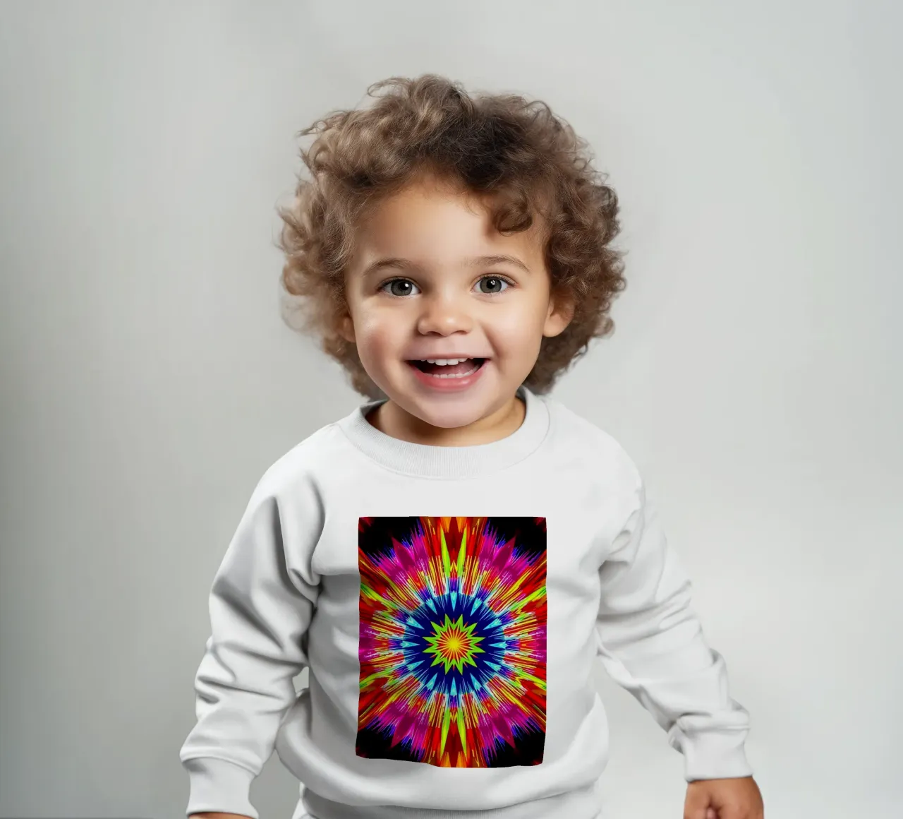 Vibrante design astratto con esplosione radiale di colori felpa neonato da DesignDoodle