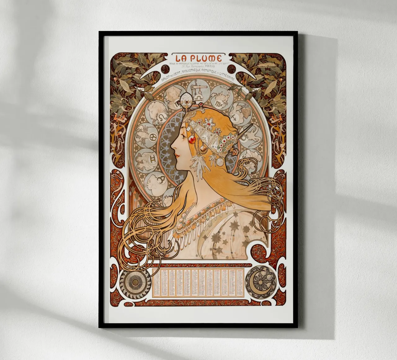 Alfons Mucha - Zodiak oder Die Feder Poster von Old Masters