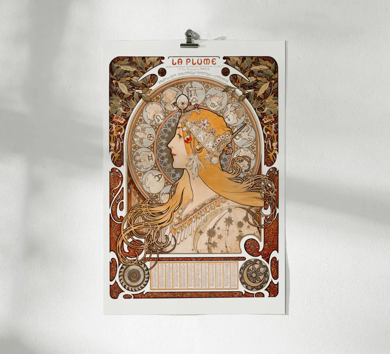 Alfons Mucha - Zodiak oder Die Feder Poster von Old Masters