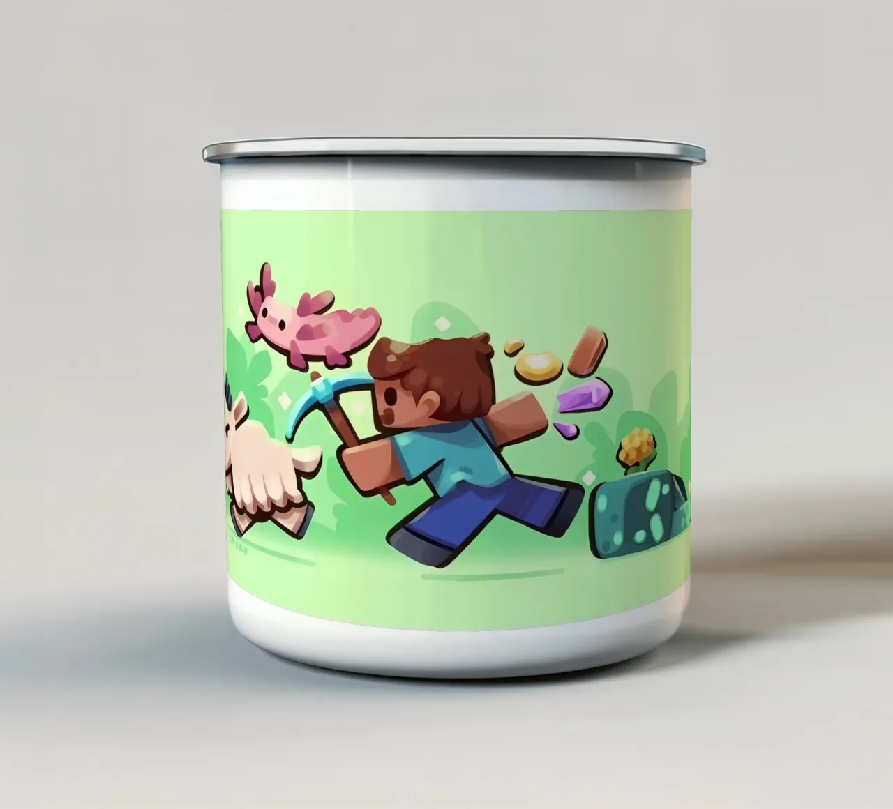 Minecraft tazza in smalto da Ngamino