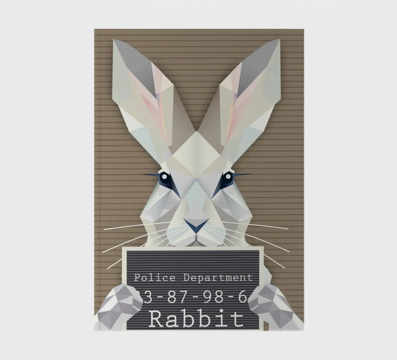Rabbit Mugshot - Rabbit humour in geometry notebook by namosh