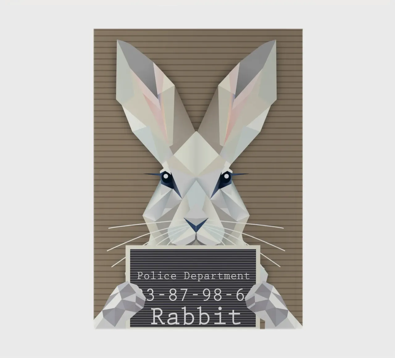 Rabbit Mugshot - Rabbit humour in geometry notebook by namosh