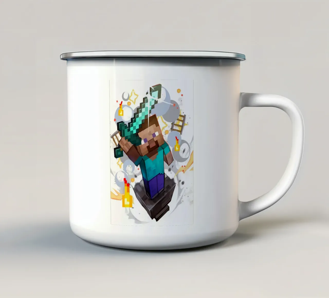 Minecraft tazza in smalto da Ngamino