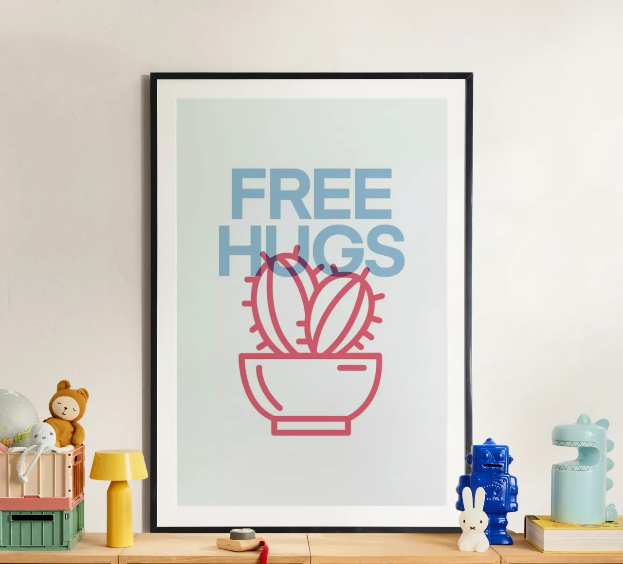 Free Hugs poster con telaio in alluminio da Evita Witzenhausen