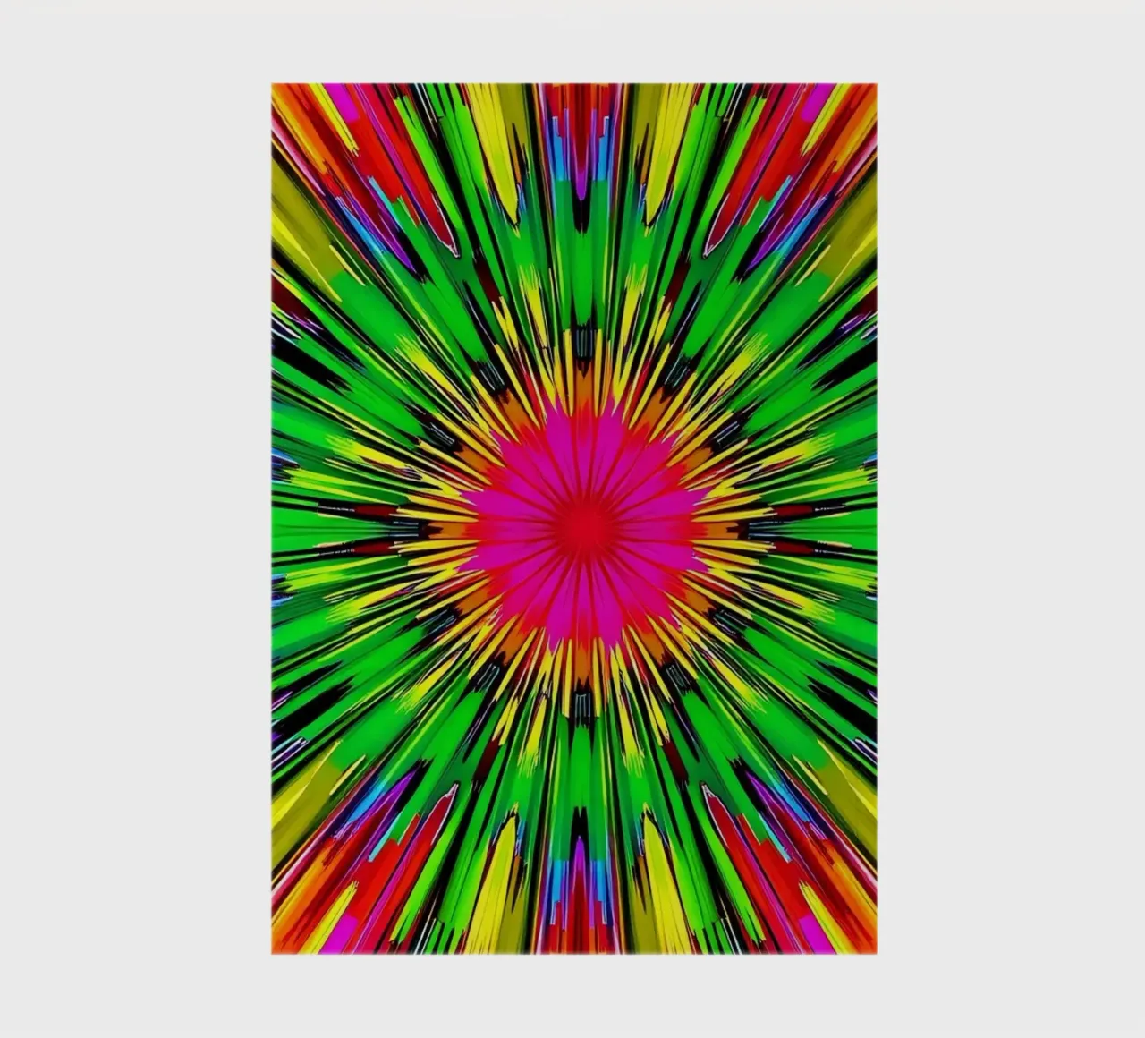 Dessin abstrait vibrant avec un motif radial éclatant de couleurs carnet de notes de DesignDoodle