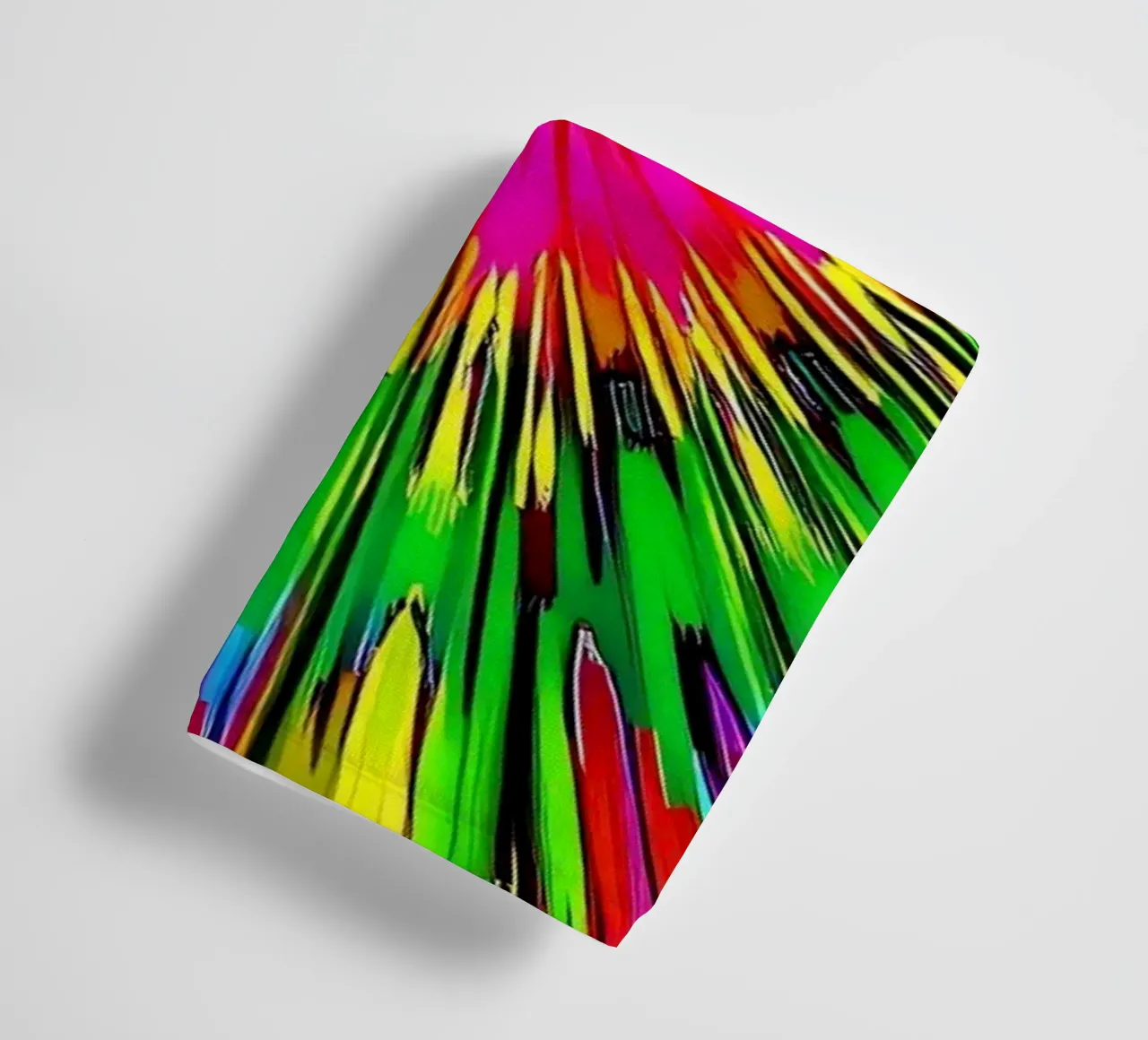 Vibrant abstract design with colorful radial burst pattern towel by DesignDoodle