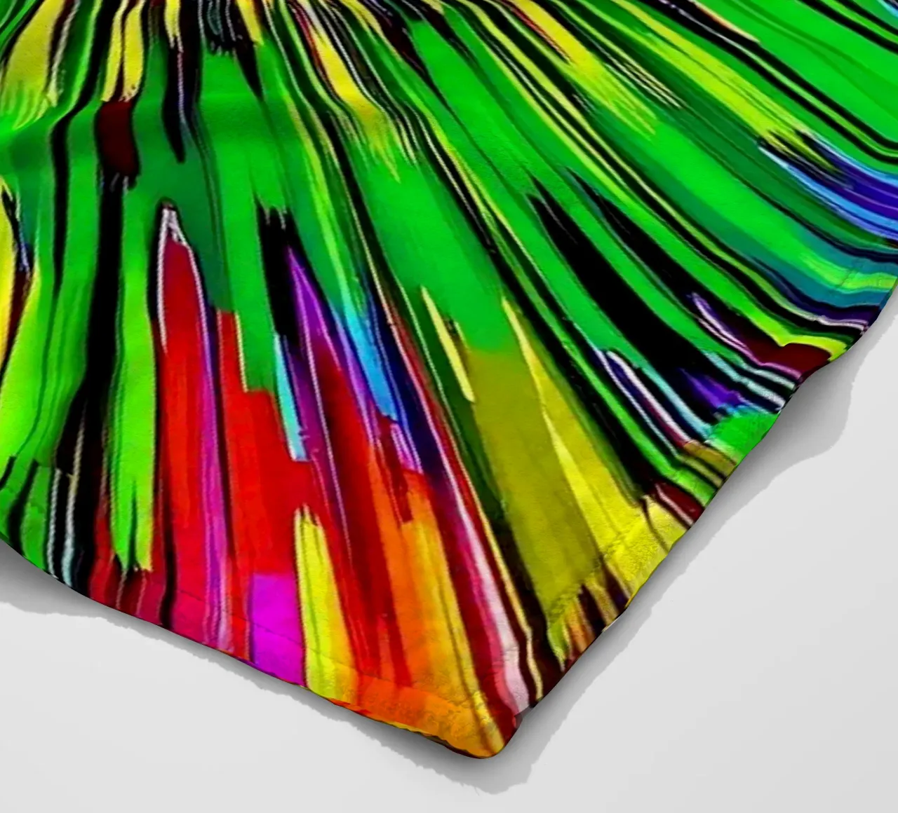 Vibrant abstract design with colorful radial burst pattern fleece blanket by DesignDoodle