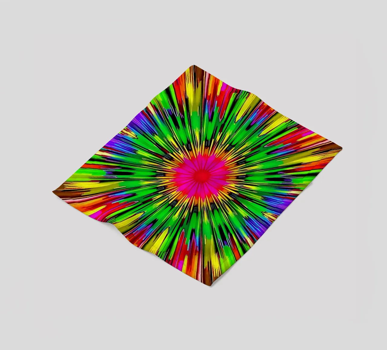 Vibrant abstract design with colorful radial burst pattern fleece blanket by DesignDoodle